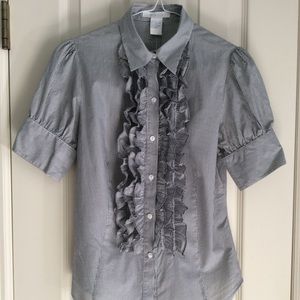 🌟Gracie Ruffle Shortsleeve Blouse black/white S